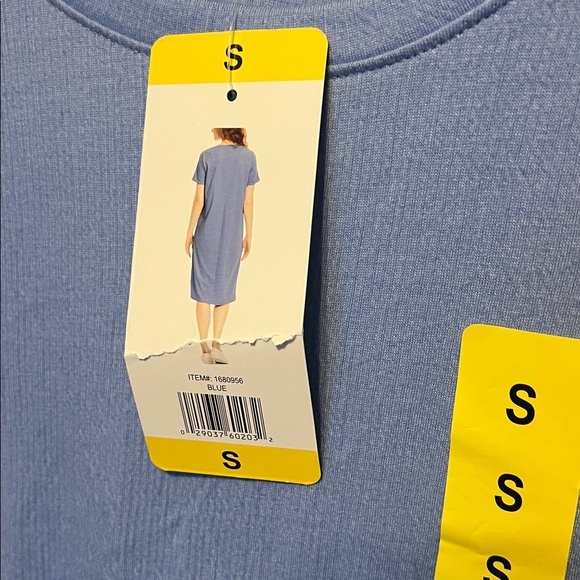 Crinkle Short Sleeve Midi Dress NWT Jessica Simpson Blue Women’s Size Small - Picture 4 of 7